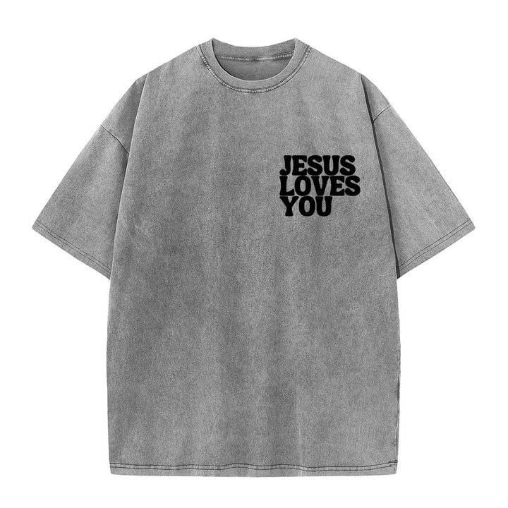 Christianartworkshop Good News Jesus Loves You Unisex Washed T-shirt - image 14