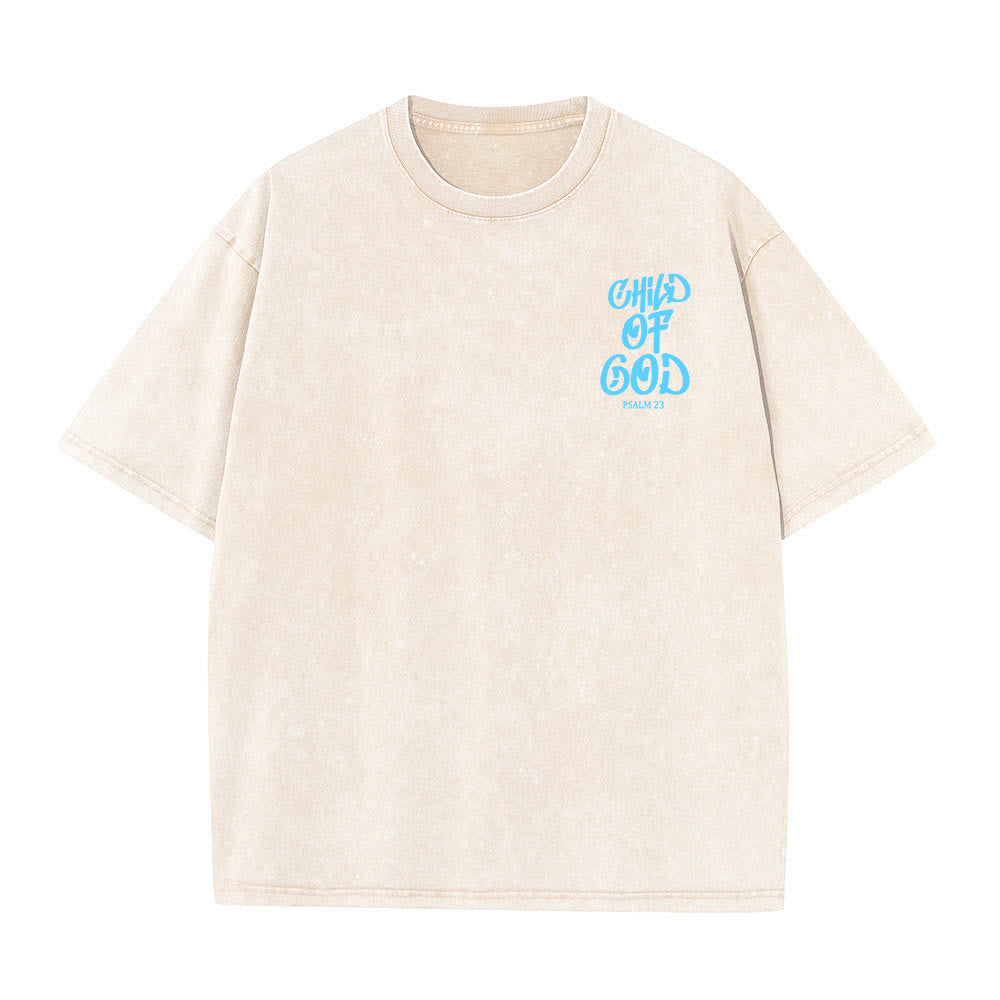 Christianartworkshop Chic Spiritual Child of God Psalm 23 Unisex Washed T-Shirt - image 11