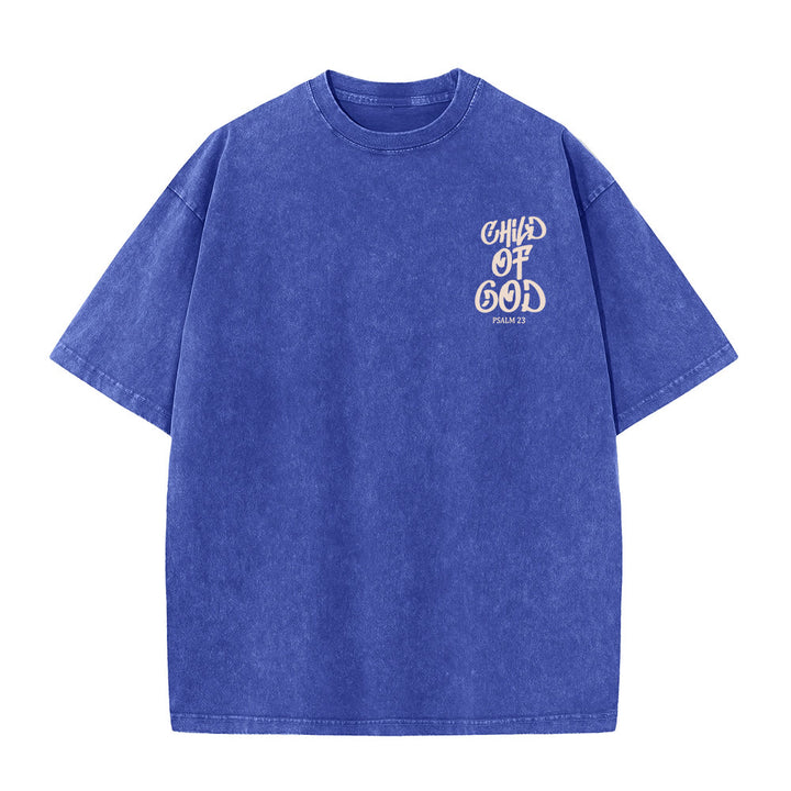 Christianartworkshop Chic Spiritual Child of God Psalm 23 Unisex Washed T-Shirt - image 7