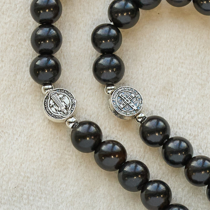 Christianartworkshop Miraculous Medal & Angel Wing Blood SandalWood Bead Bracelet - image 12