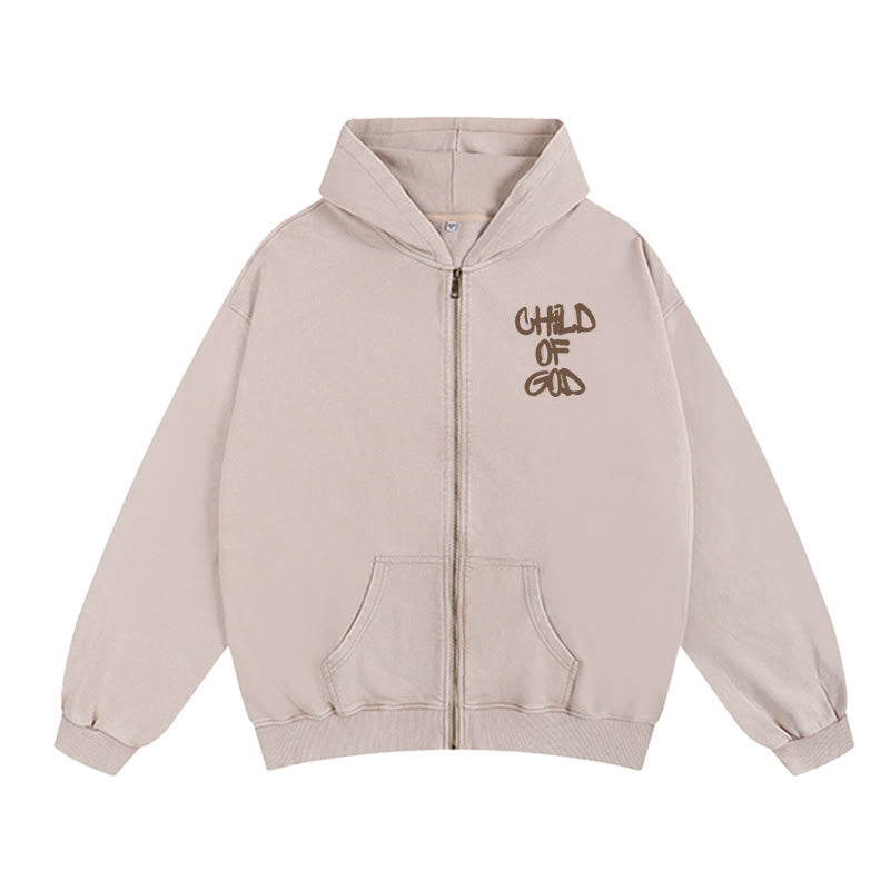Christianartworkshop Child of God Zip-Up Hooded Jacket: Psalm 23 Comfort Statement - image 14
