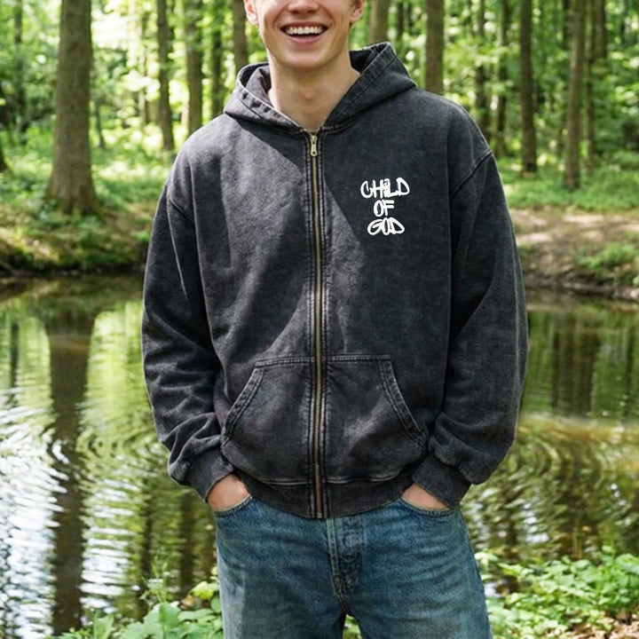 Christianartworkshop Child of God Zip-Up Hooded Jacket: Psalm 23 Comfort Statement - image 6