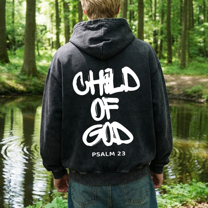 Christianartworkshop Child of God Zip-Up Hooded Jacket: Psalm 23 Comfort Statement - image 5