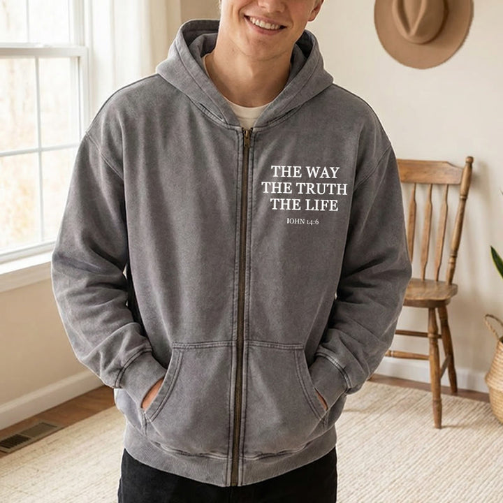 Christianartworkshop John 14:6 Zip-Up Hooded Jacket: Faithful Comfort for Church & Daily Life - image 6