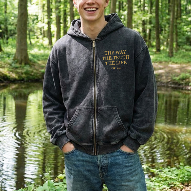 Christianartworkshop John 14:6 Zip-Up Hooded Jacket: Faithful Comfort for Church & Daily Life - image 3