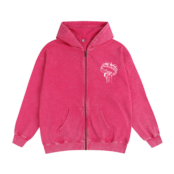 Christianartworkshop Jesus is King Zip-Up Hooded Jacket: Stylish Faith with Revelation 22:13 - image 15