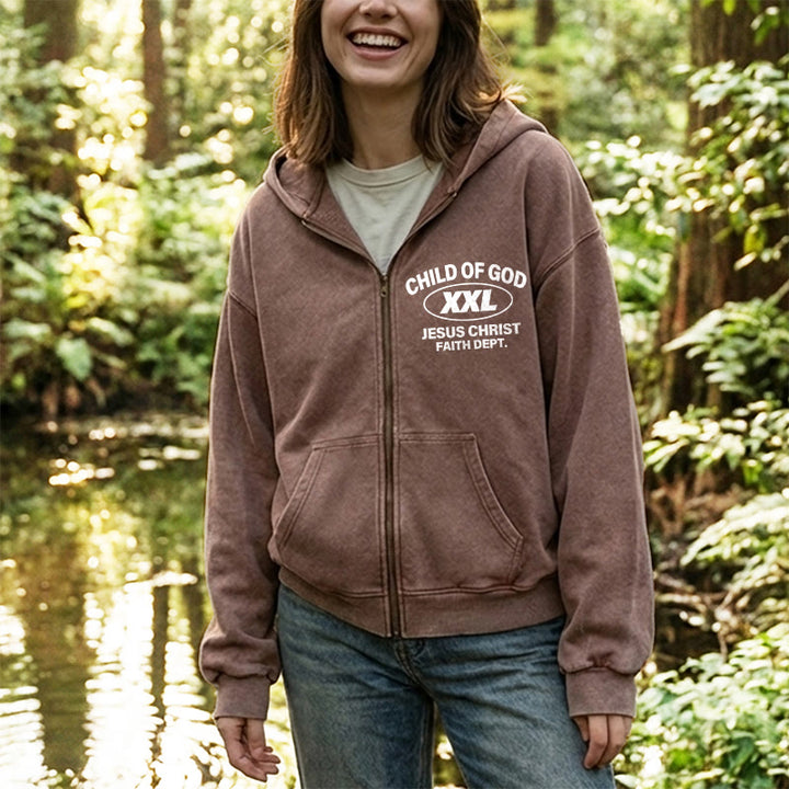 Christianartworkshop Child of God Identity Zip-Up Hooded Jacket: Merge Faith & Street-Style Expression - image 1