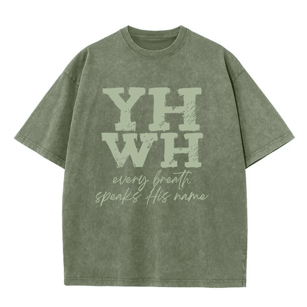 Christianartworkshop Every Breath Speaks His Name Unisex Washed T-shirt - image 7