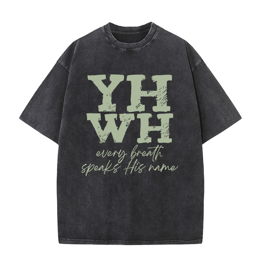 Christianartworkshop Every Breath Speaks His Name Unisex Washed T-shirt - image 13