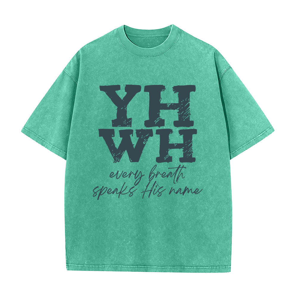 Christianartworkshop Every Breath Speaks His Name Unisex Washed T-shirt - image 3