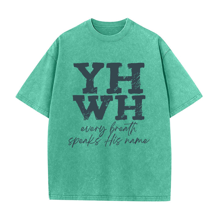 Christianartworkshop Every Breath Speaks His Name Unisex Washed T-shirt - image 3