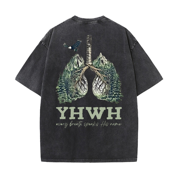 Christianartworkshop Every Breath Speaks His Name Unisex Washed T-shirt - Black - 5XL - image 12