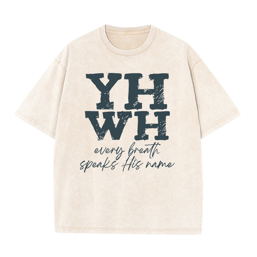Christianartworkshop Every Breath Speaks His Name Unisex Washed T-shirt - image 9