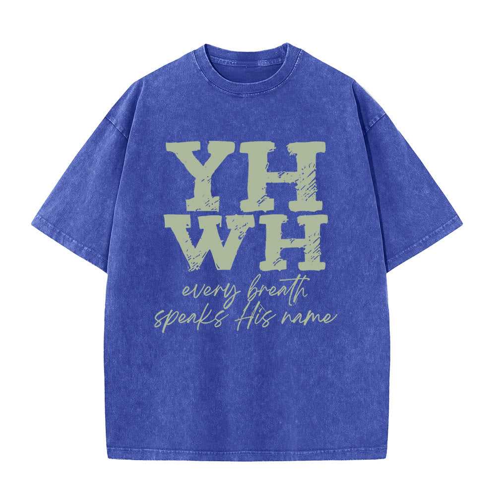 Christianartworkshop Every Breath Speaks His Name Unisex Washed T-shirt - image 5