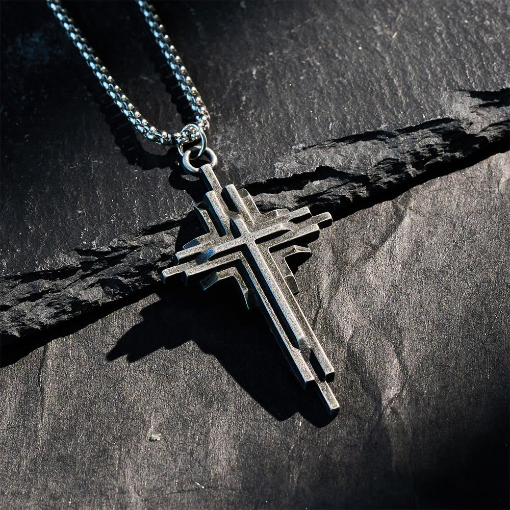 Christianartworkshop Structured Alloy Cross Necklace: Modern Layered Faith Jewelry - image 6
