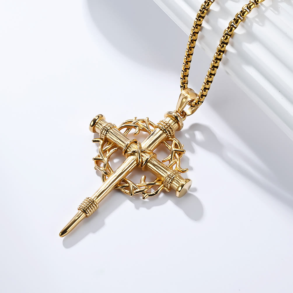 Christianartworkshop Three-Style Cross with Thron Necklace: Quiet Reminder of His Redemption - image 1