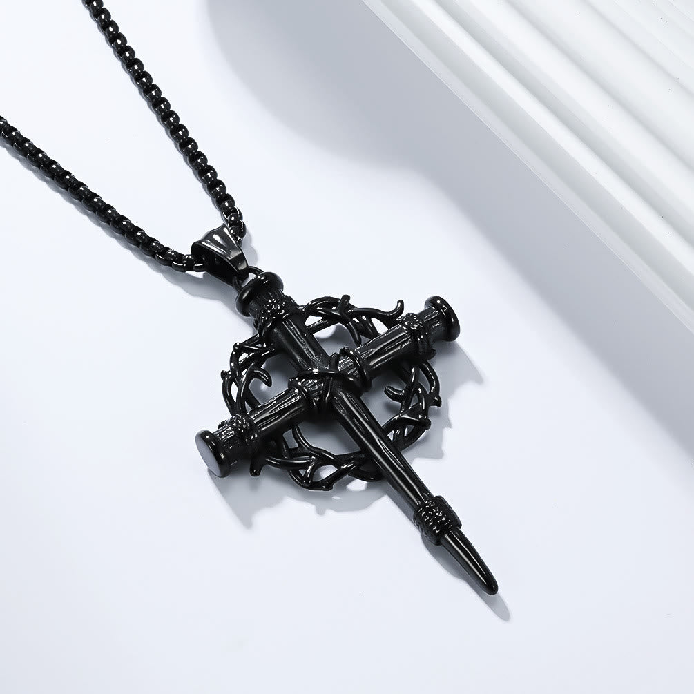 Christianartworkshop Three-Style Cross with Thron Necklace: Quiet Reminder of His Redemption - Black - image 6
