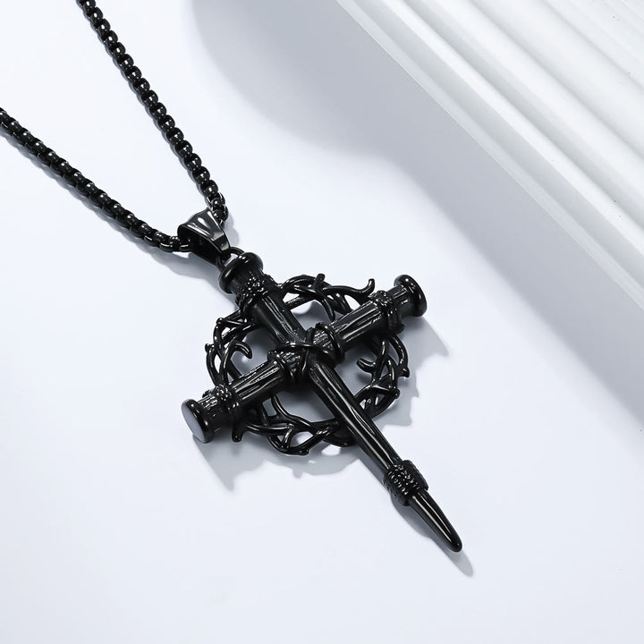 Christianartworkshop Three-Style Cross with Thron Necklace: Quiet Reminder of His Redemption - Black - image 6