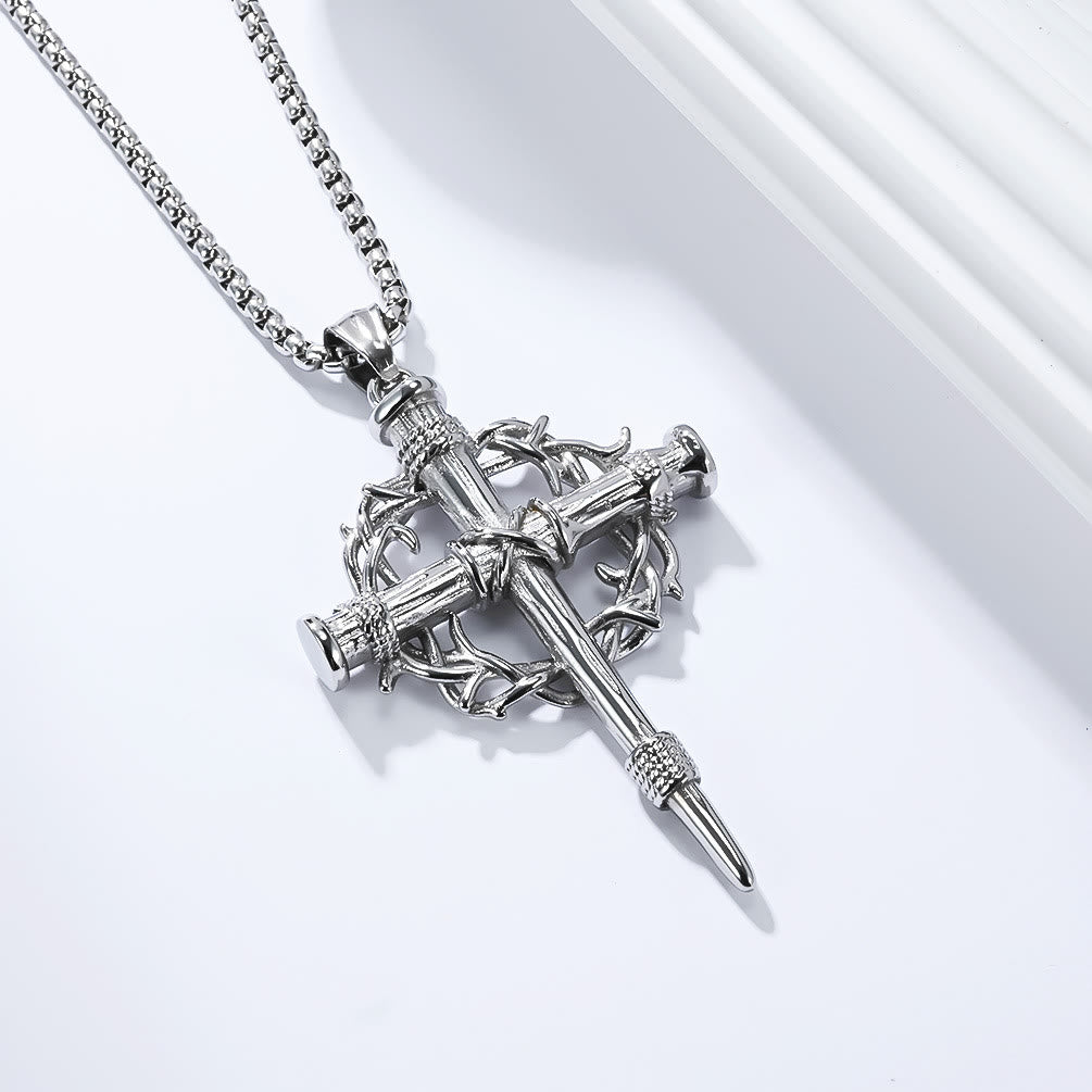 Christianartworkshop Three-Style Cross with Thron Necklace: Quiet Reminder of His Redemption - Silver - image 4