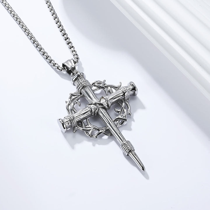 Christianartworkshop Three-Style Cross with Thron Necklace: Quiet Reminder of His Redemption - Silver - image 4