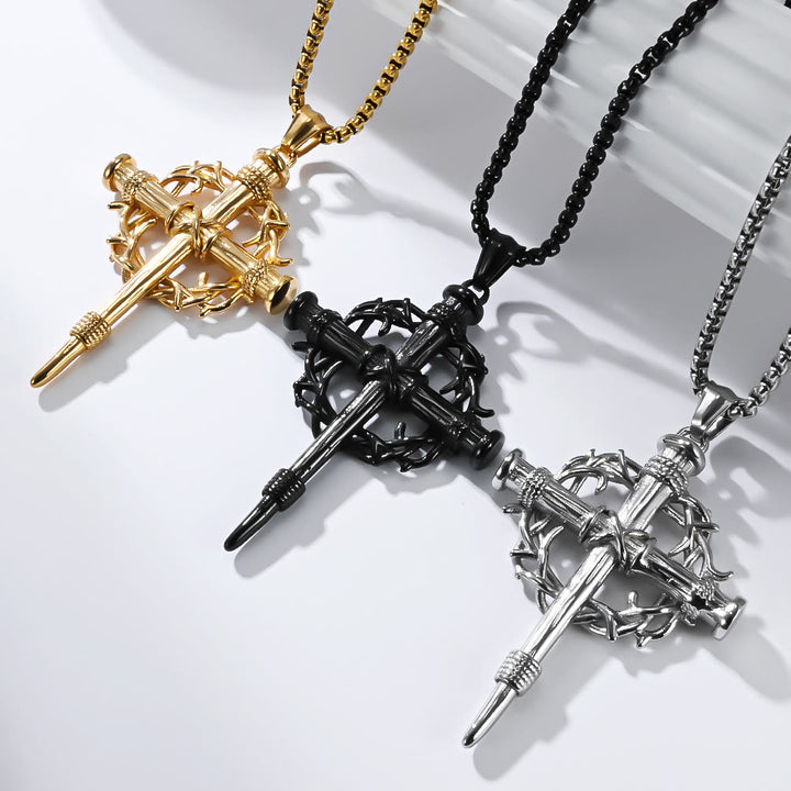 Christianartworkshop Three-Style Cross with Thron Necklace: Quiet Reminder of His Redemption - image 0