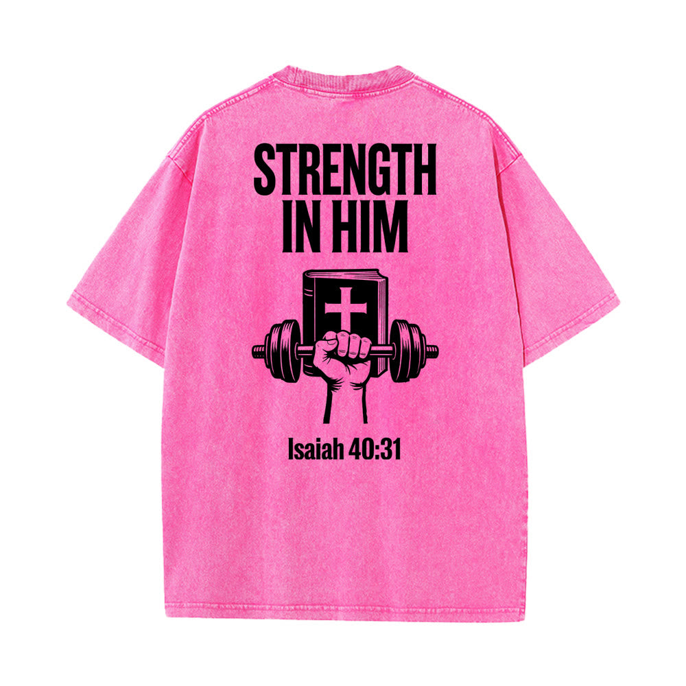 Christianartworkshop Strength in Him Isaiah 40:31 Graphic Unisex Washed T-Shirt - image 17
