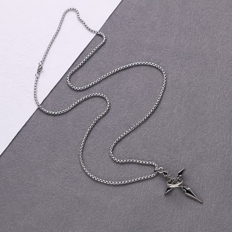 Christianartworkshop Nested Ring Cross Polished Metal Necklace: Remind of His Enduring Hold - image 3