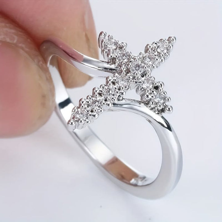 Christianartworkshop Cross Ring with Clustered Cubic Zirconia Accents: Embody His Gentle Grace - image 5