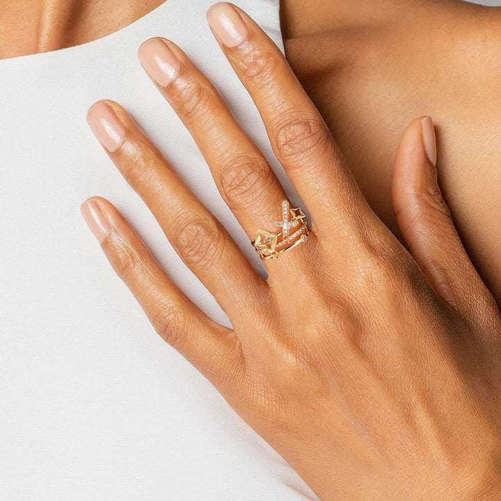Christianartworkshop Shimmering Cross Charm Layered Band Ring: Remind of His Quiet Peace - image 6