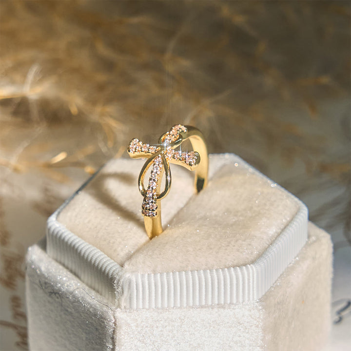 Christianartworkshop Golden/Silver Mobius Cross Ring: Carry His Grace in Daily Wear - Golden - US 11 - image 0