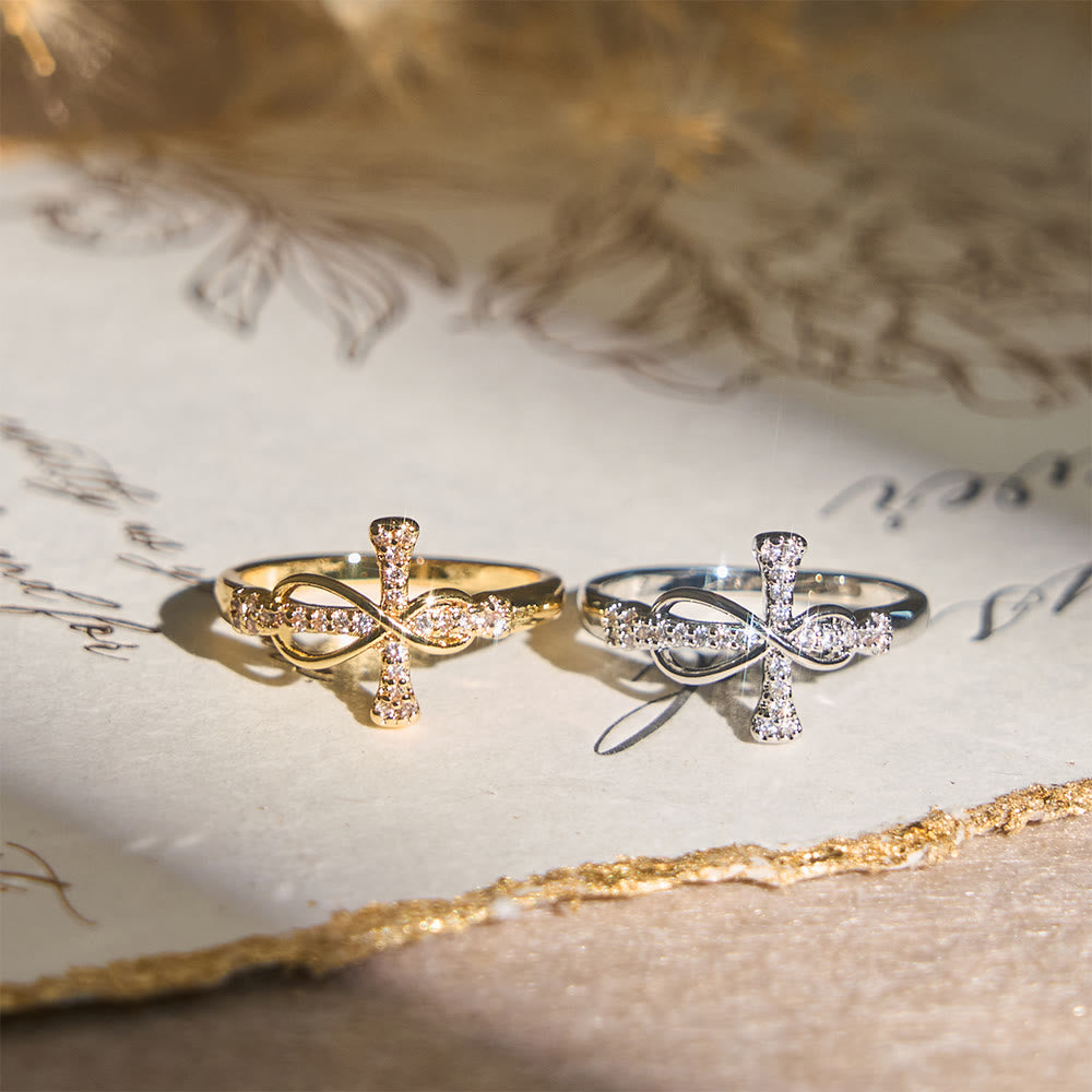 Christianartworkshop Golden/Silver Mobius Cross Ring: Carry His Grace in Daily Wear - image 1