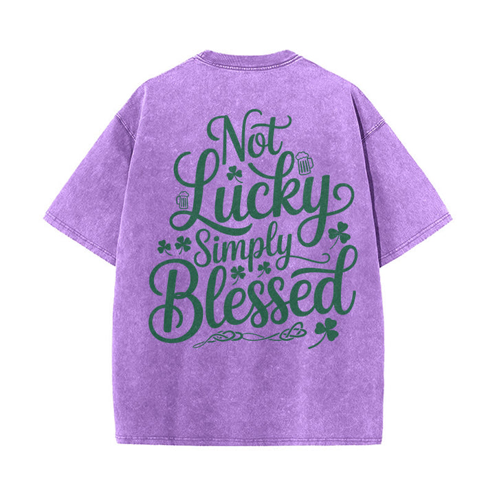Christianartworkshop Not Lucky Simply Blessed Romans 4:7-8 Unisex Washed T-Shirt - Purple - 5XL - image 10