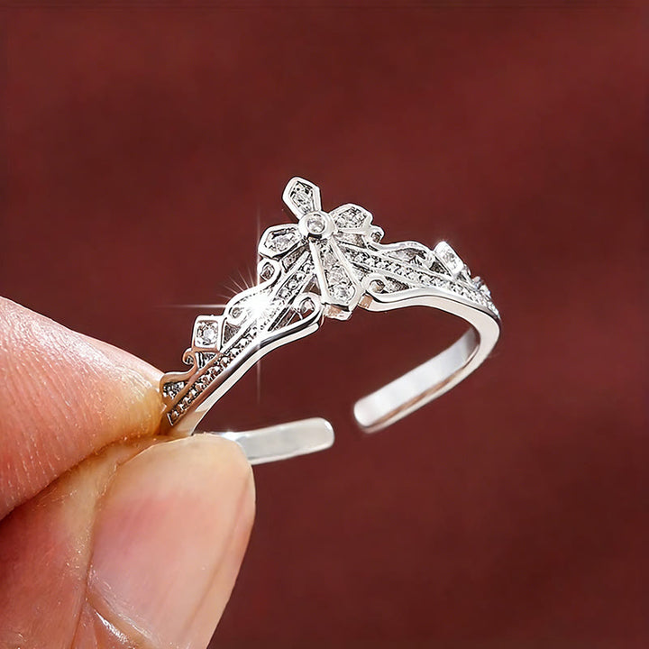 Christianartworkshop Dual Polished Style Cross-Crown Ring: Carry His Royal Care Close Daily - Silver(Suitable for US sizes 10-15) - image 4