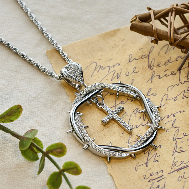 Christianartworkshop Thorn Crown & Cross Pendant: Faith & Grace Reminder for Daily Wear - Silver - image 5