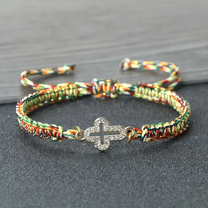 Christianartworkshop Woven Cord Cross with Shimmering Cross Bracelet: Ground Your Faith in His Enduring Presence - Colorful - image 11
