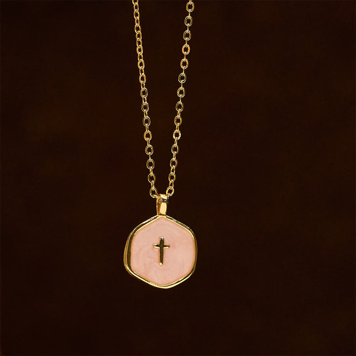 Christianartworkshop Geometric Cross Pendant Necklace in Pastel Hues - image 8