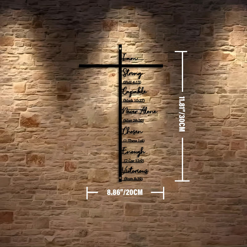 Christianartworkshop Biblical Verse Cross Metal Wall Decor: Daily Faith Reminder - Black - 8.86''*11.81''/20*30cm - image 2