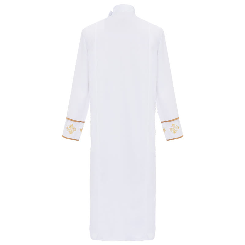 Christianartworkshop Multi-Style White Cassock Clergy Robe: Ideal for Church Worship & Rituals - image 3