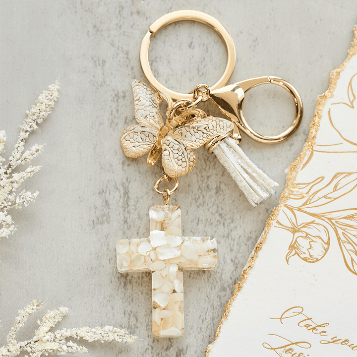 Christianartworkshop 6 Fresh Style Color Resin Butterfly Cross Keychain - image 7