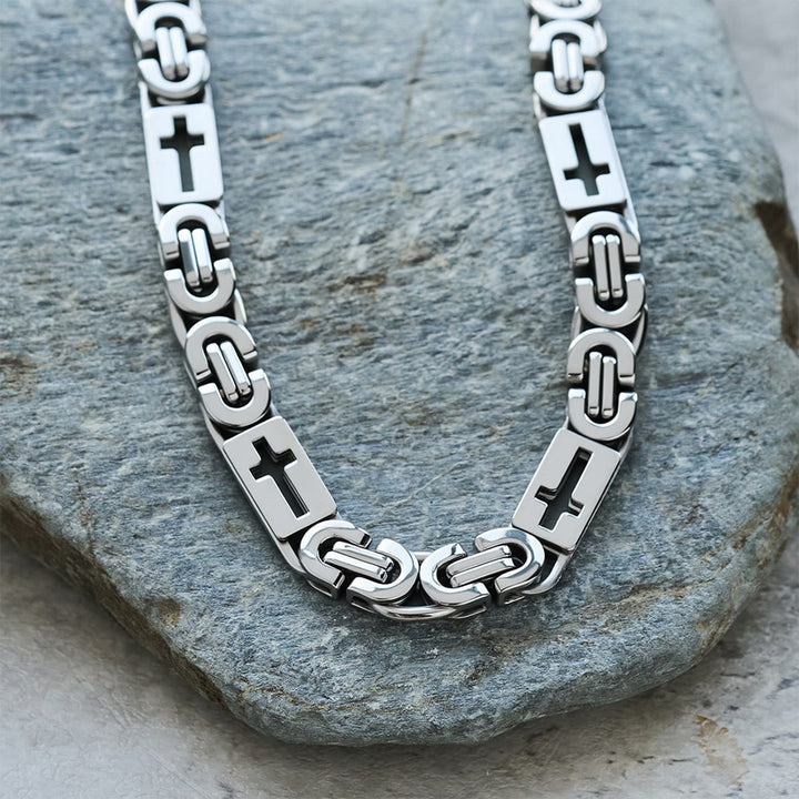 Christianartworkshop Tri - Color Cross - Embedded Chain Necklace & Bracelet: Bold Faith Statement - image 10