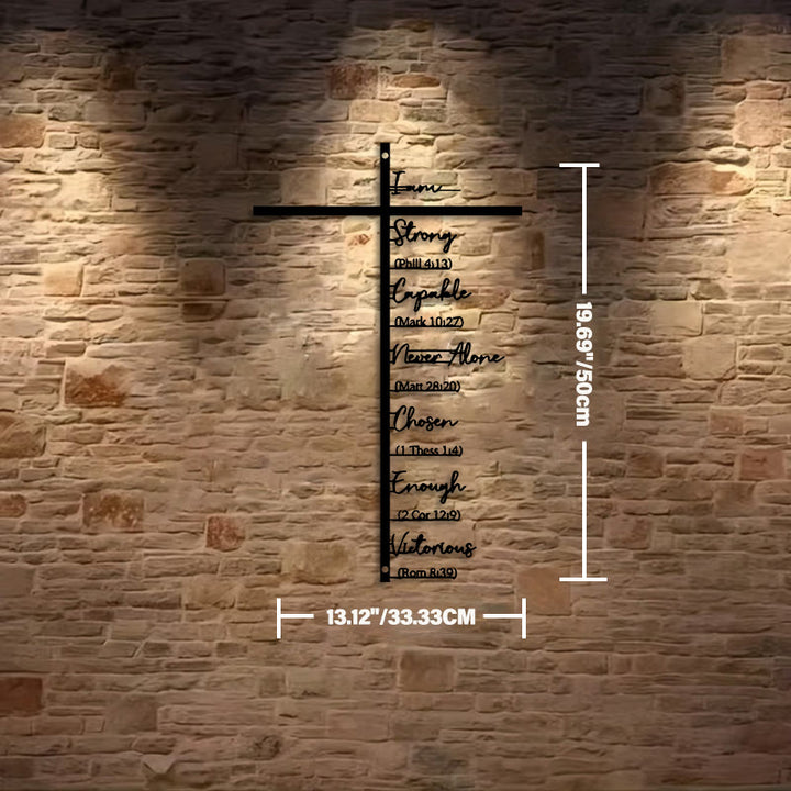 Christianartworkshop Biblical Verse Cross Metal Wall Decor: Daily Faith Reminder - Black - 13.12''*19.69''/33.33*50cm - image 4