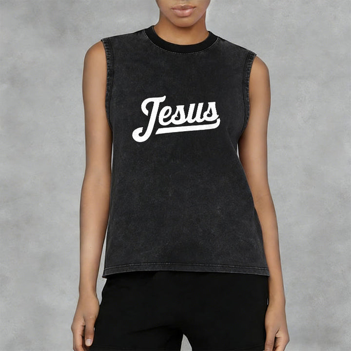 Christianartworkshop Jesus: Crown of Thorns Sketch Unisex Washed Tank Top - image 5