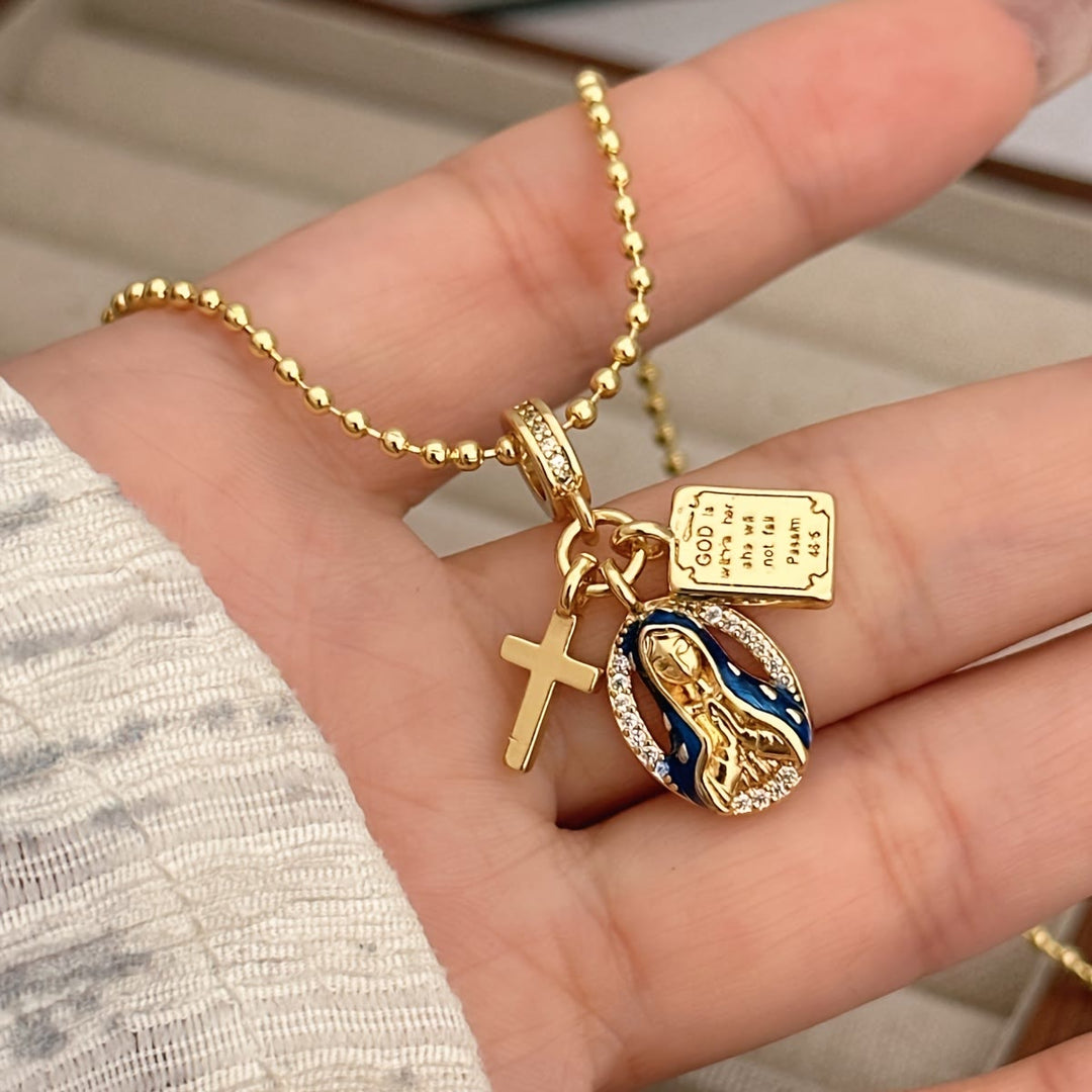 Christianartworkshop Our Lady of Grace Charm Jewelry Set: A Symbol of Timeless Devotion - Necklace - image 0