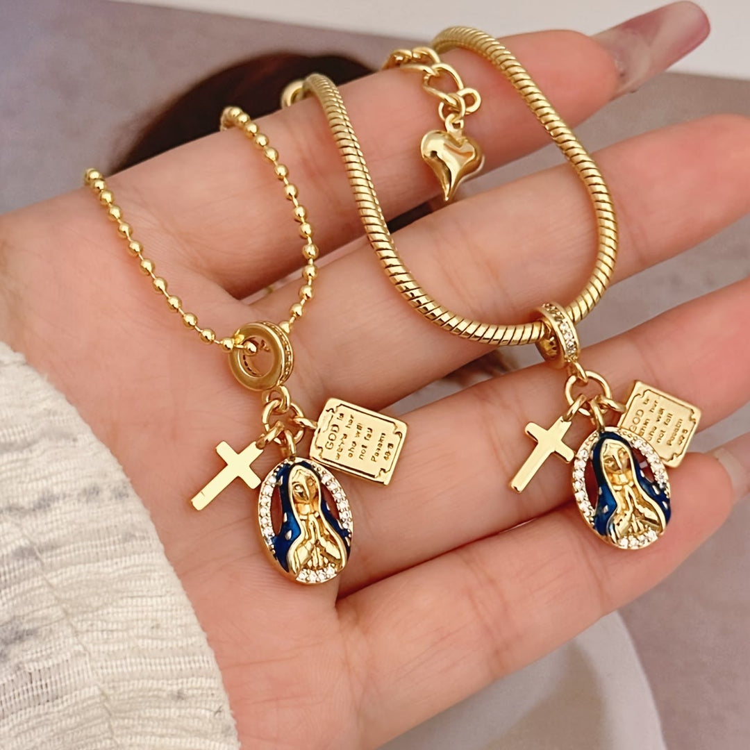 Christianartworkshop Our Lady of Grace Charm Jewelry Set: A Symbol of Timeless Devotion - image 4