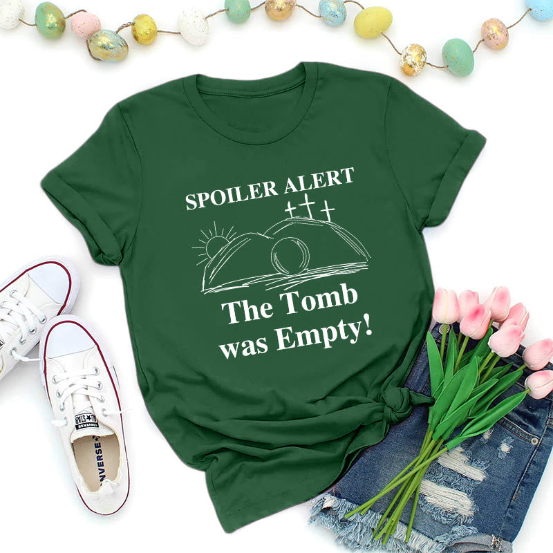 Christianartworkshop Empty Tomb Resurrection Graphic Premium T-Shirt - Dark Green - 2XL - image 2