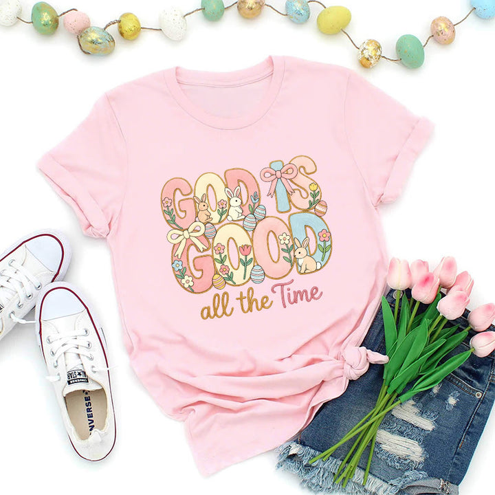 Christianartworkshop God Is Good Easter Motif Premium T-Shirt - Pink - 2XL - image 3