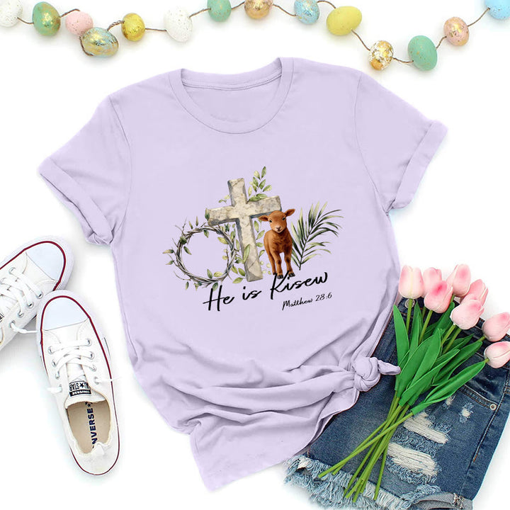 Christianartworkshop He Is Risen Matthew 28:6 Premium T-Shirt - Purple - 2XL - image 1