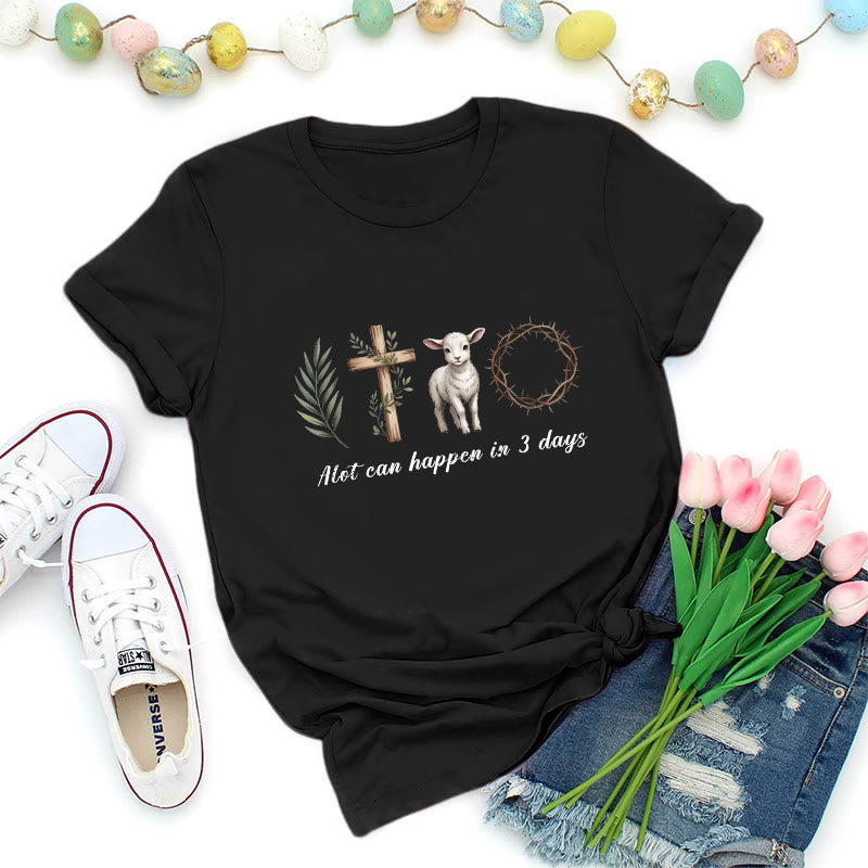 Christianartworkshop Three Days Resurrection Premium T-Shirt - Black - 2XL - image 2