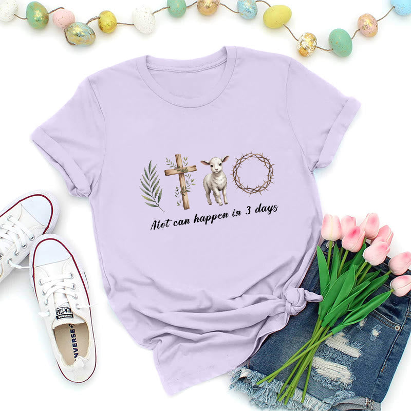 Christianartworkshop Three Days Resurrection Premium T-Shirt - Purple - 2XL - image 4