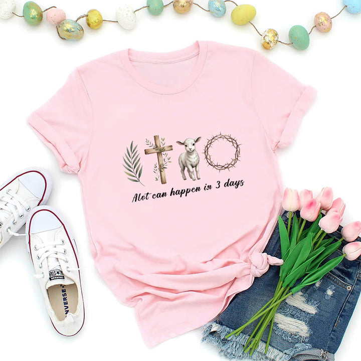 Christianartworkshop Three Days Resurrection Premium T-Shirt - Pink - 2XL - image 8